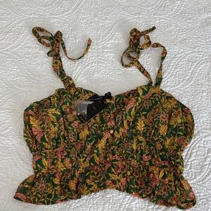 Floral Green and Pink Women's Top